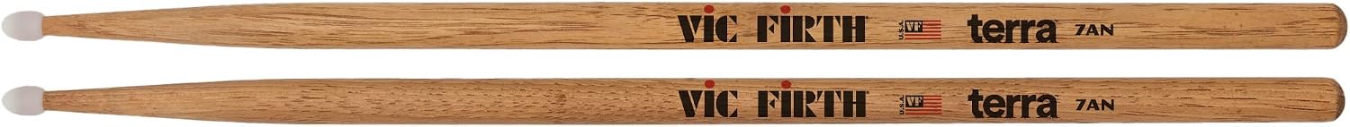 Vic Firth 7ATN Terra Wood Drumsticks, Nylon Tip, 4 Pair Value Pack