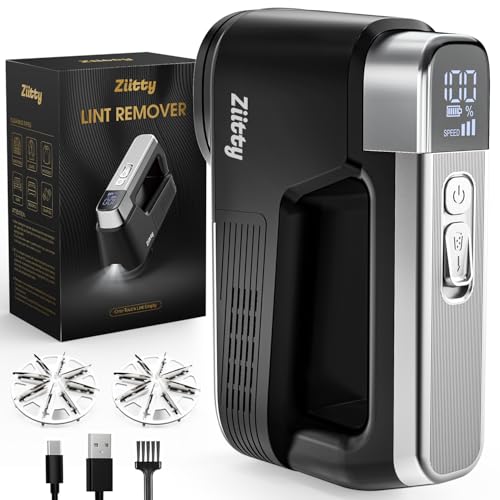 Ziitty Rasoir Anti Bouloche Électrique - Le Modèle Phare, Vidage des Peluches à Une Touche, 8 Lames Efficientes, Lumière LED, 3 Vitesses, Anti Peluche...