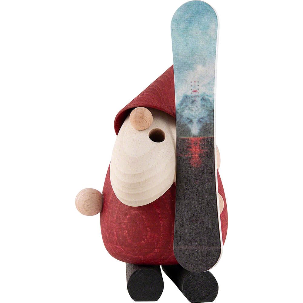 Erzgebirge Palast Saico Räuchermännchen Weihnachtsmann Snowboarder - 13 cm