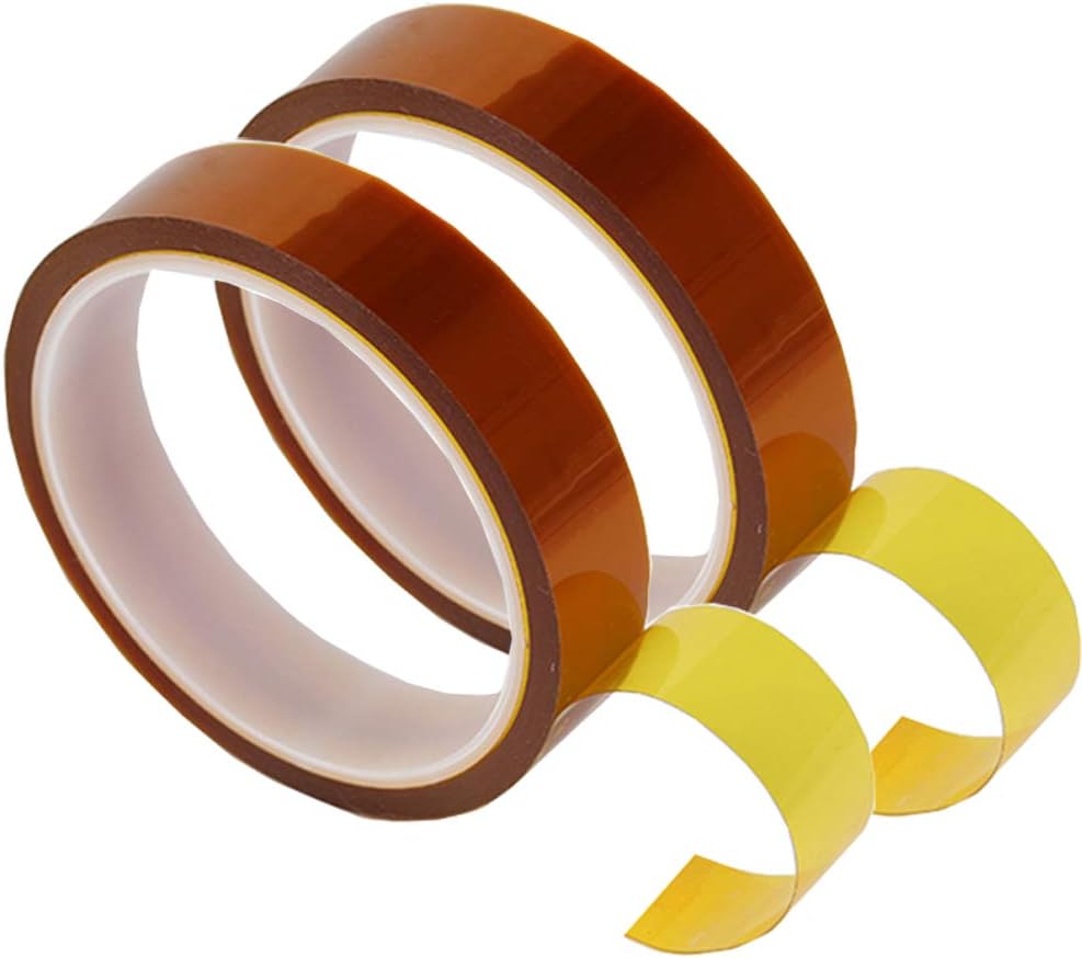 2 Rolls 20mm x 33m Heat Vinyl Adhesive Tape, Heat Resistant Sublimation Tape for Heat Transfer, High Temperature Tape for Electronics Covers, Soldering, Circuit Board Protection