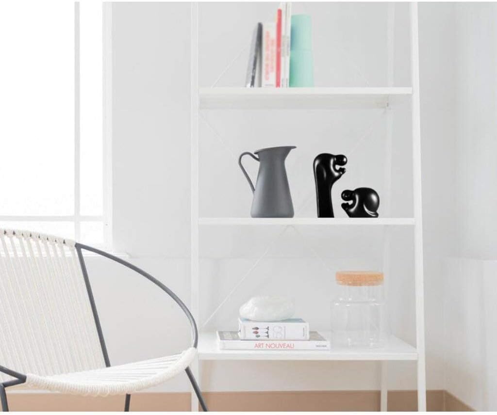 Monks Decorative Ornaments Car Home Desk Shelf Decor Collectible Art (Color : White) (Black)