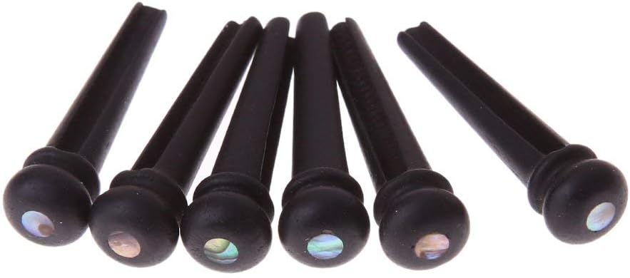6X Ebony Bridge Pin With 4mm Golden Classical Style Dot Acoustic Guitar For Acoustic Guitar Parts Replacement