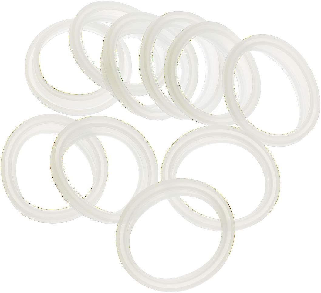 iiniim 10Pcs Replacement Platinum Silicone Gaskets Sealing Rings fits Universal Kinds Mouth for 4.5/5.2cm Cup, Bottle, Cup,Jar White 1.8 inches