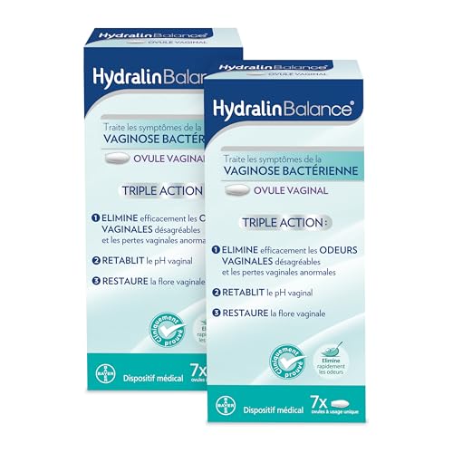 HydralinBalance - Ovule intime Femme - Traitement Vaginose bactérienne - Inconfort vaginal - Elimine les odeurs Vaginales - Restaure la Flore Intime - Dispositif Médical - Usage Unique -x7-2 boites