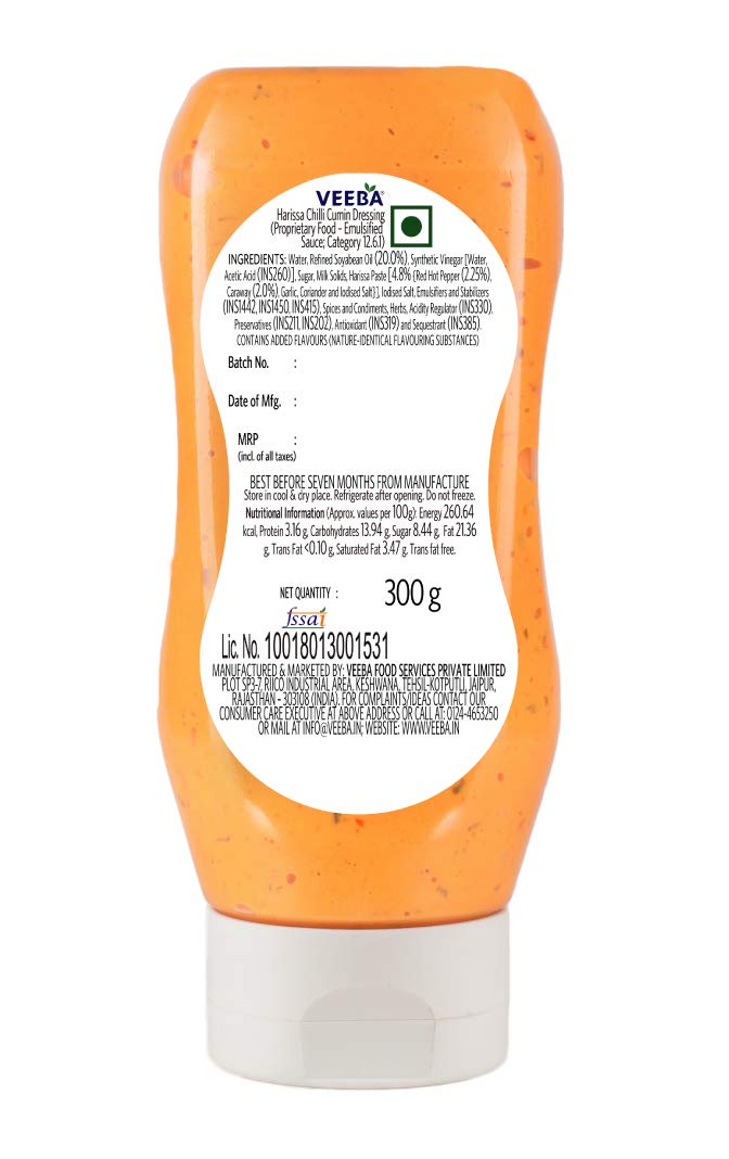 Veeba Harissa Chilli Cumin Dressing, 300g - Pack of 2