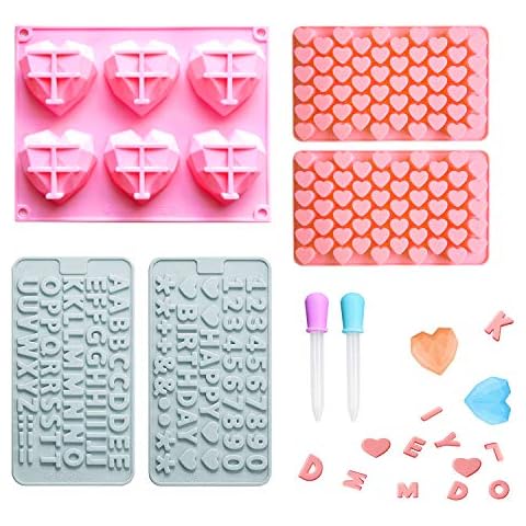 Diamant-Herz-Silikon-Formen für Schokolade, Süßigkeiten und französisches Dessert Cover