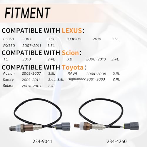 Sensor de Oxígeno para Toyota y Lexus 234-9041 + 234-4260 miniatura 2