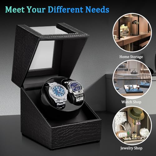 Image of Watch Winder for Automatic Watches,Automatic Watch Winder Box,Double Watch Winder for Women's and Men's Watches with Quiet Japanese Mabuchi Motor