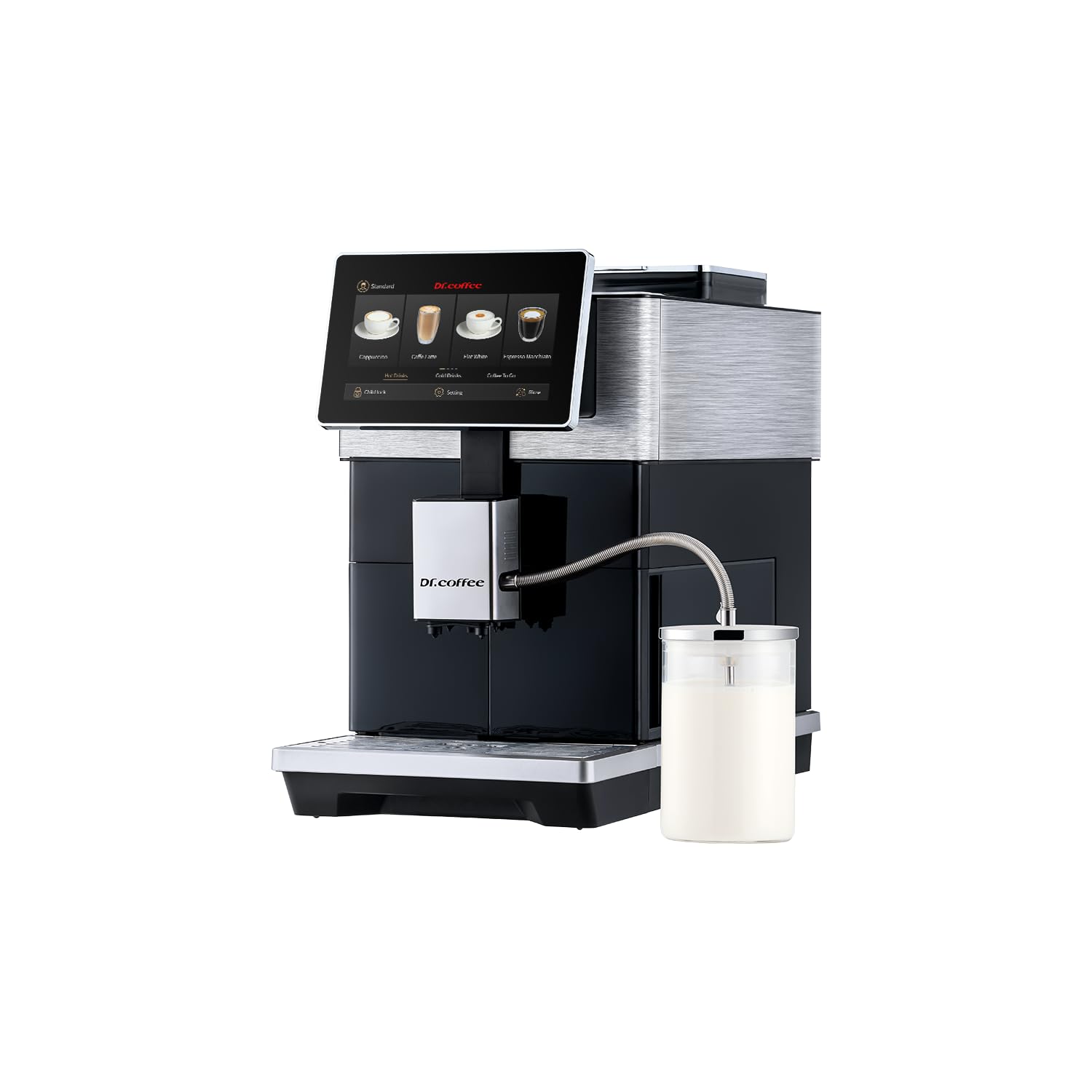 H3 Fully Automatic Espresso Machine with Milk Frother-15 Barista Drinks Bean to Cup Coffee Machine Auto-Clean Coffee Maker