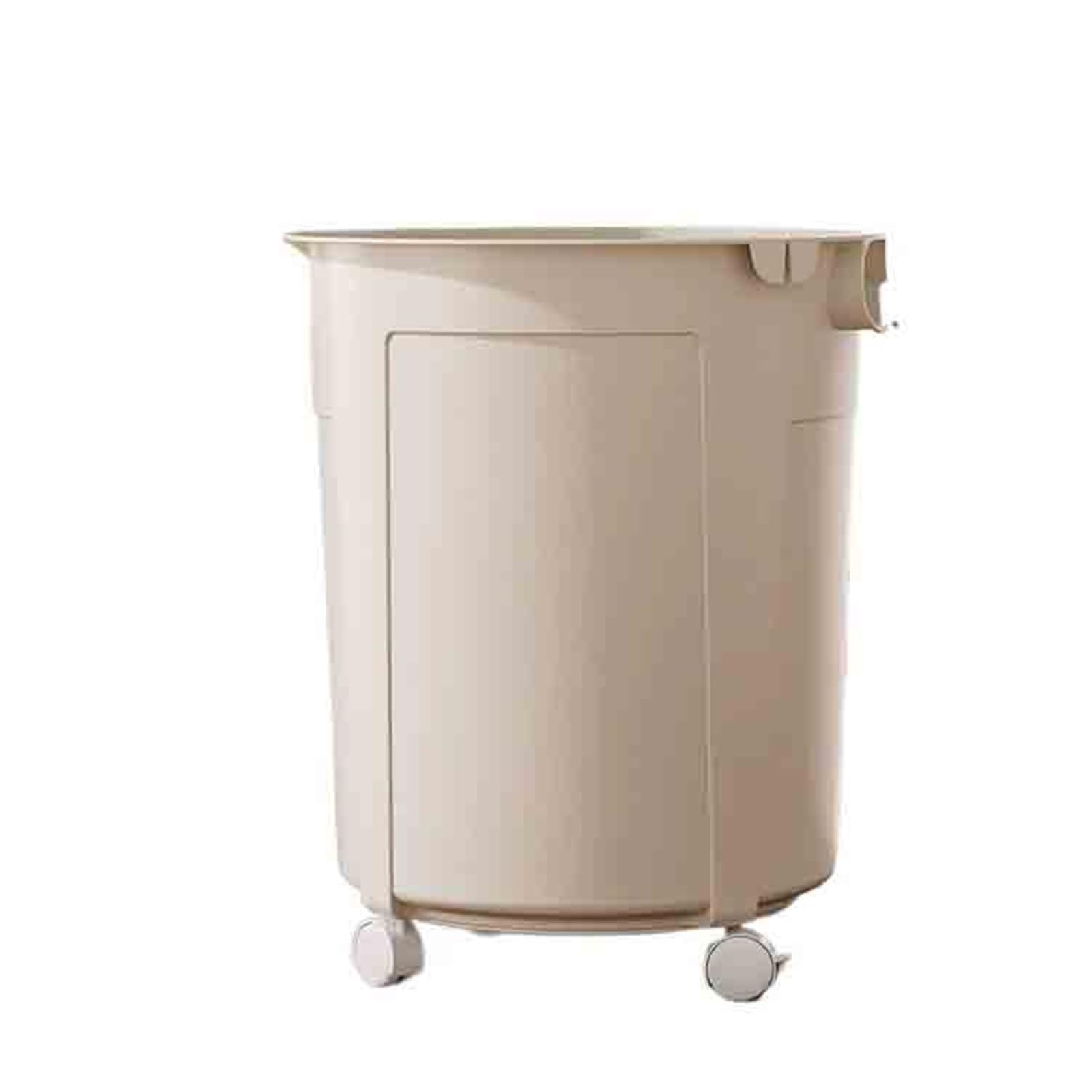 Waste Bins Large Capacity Wheeled Kitchen Garbage Bin Household Uncovered Storage Movable(White)
