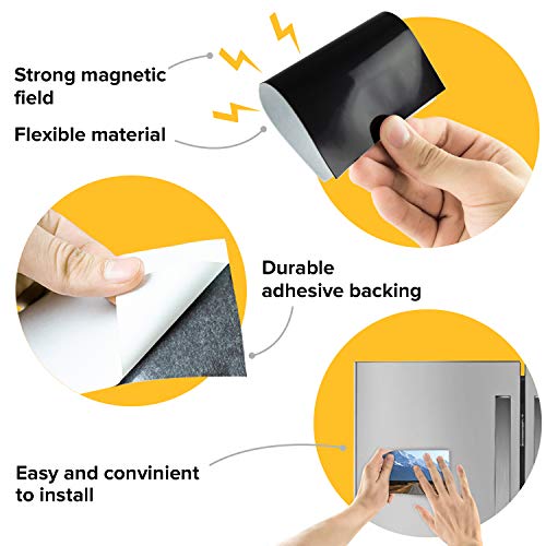 Magnetic Sheets With Adhesive Backing - 5 Pcs Each 8" X 10" - Flexible Magnetic Paper With Strong Self Adhesive - Sticky Magnet Sheets For Photo And Picture Magnets, Stickers And Other Craft Magnets #TOP2