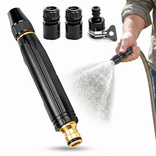 High Pressure Power Washer Nozzle with Connector Set,Direct spray gun,Power Jet Water with Three Spray Modes, Multi Function Watering Sprayer for Cleaning Yard Pets Car (1 PCS)
