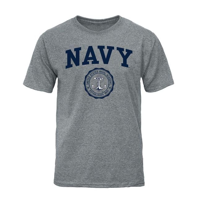 Ivysport US Naval Academy (Navy) Midshipmen Short-Sleeve T-Shirt, Heritage, Charcoal Grey, Large