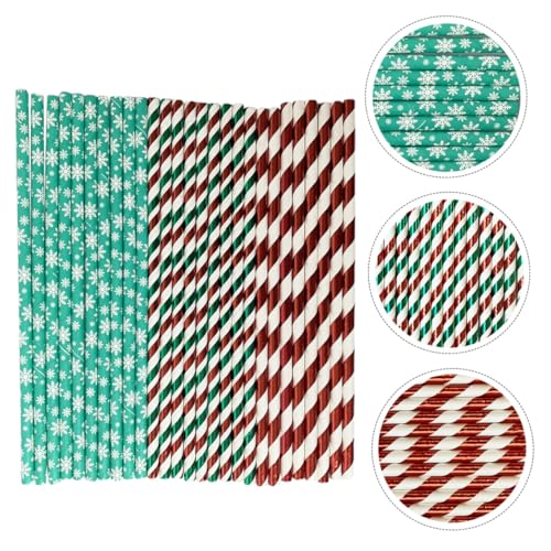 150 pcs Pitillos de Papel Desechables Navideños miniatura 7