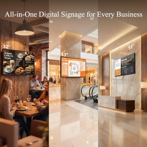 Image of 32-Inch Wall Mount Digital Signage, 10-Point Touch FHD Commercial Display