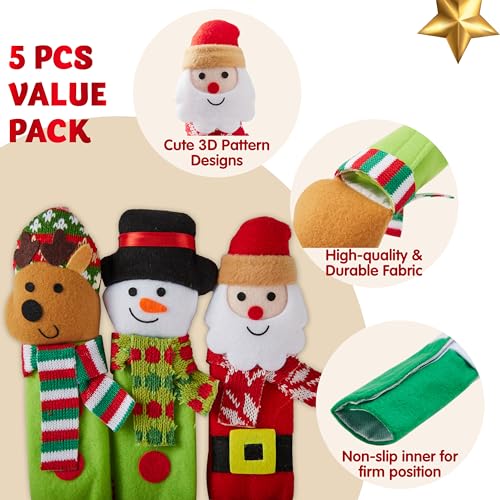 JOYIN 5 Pieces Christmas Kitchen Appliance Handle Covers for Kitchen Refrigerator Microwave Oven Dishwasher Decoration, Xmas Indoor Décor, Party Favor Supplies. - Image 6
