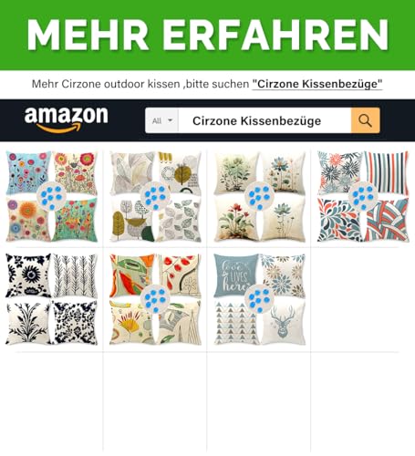 Cirzone Outdoor Kissen Wetterfest 45x45 4er Set Dekokissen, Kissenbezüge Sofakissen für Deko Wohnzimmer, Garten, Balkon
