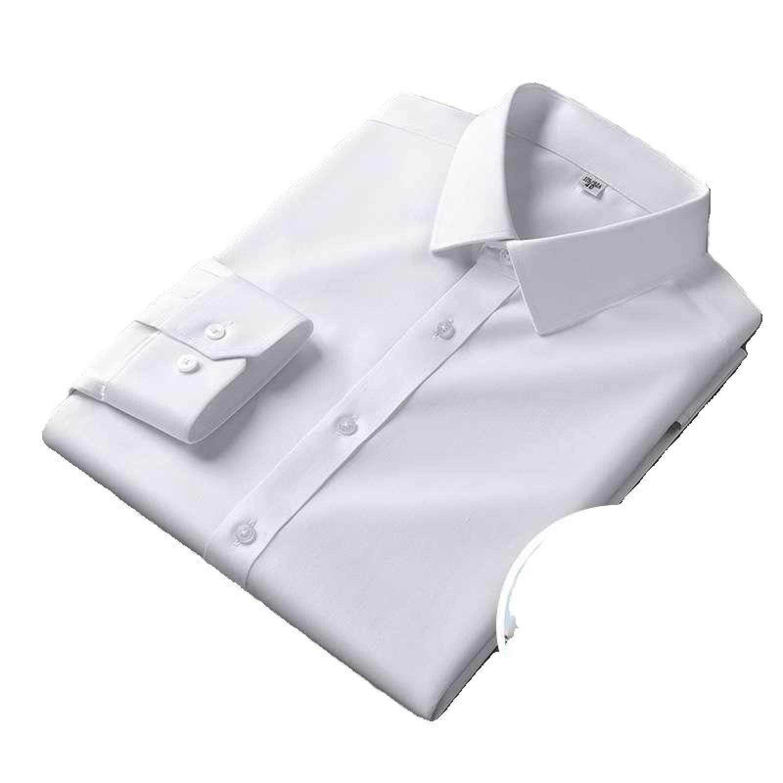Business-Hemden Für Herren, Klassische, Solide, Bügelfreie Slim-Fit-Hemden, Langärmliges Herren-Baumwollhemd, Atmungsaktive Cardigan-Oberteile Für Party- Und Hochzeits-Smokinghemden, Weiß