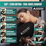 Modern Advantage Inflatable Travel Pillow for Airplanes with Adjustable Extra Bottom, Support Head & Chin to Avoid Neck & Shoulder Pain, for Travelling, Office Napping with Eye Mask & Earplug - Image 4