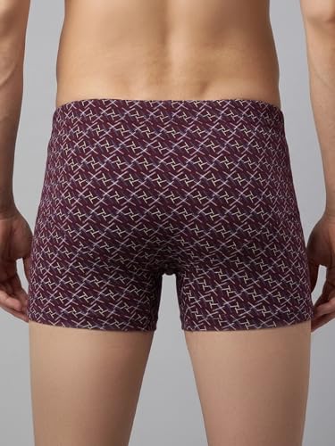 Image of Lux Cozi Men's Cotton Printed Inner Elastic Long Trunks for Men | Soft & Breathable Cotton Underwear | Comfortable Stretch Waistband | Printed Long Trunk Underwear Color & Print May Vary - Pack of 3