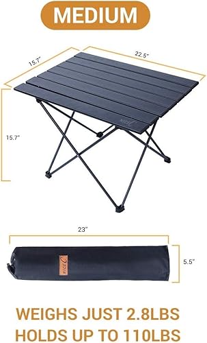 Miniatura 3 de Nice C Mesa de campamento, mesa de campamento, mesa plegable, mesa de playa, plegable plegable, de aluminio, ultraligera, compacta con bolsa de