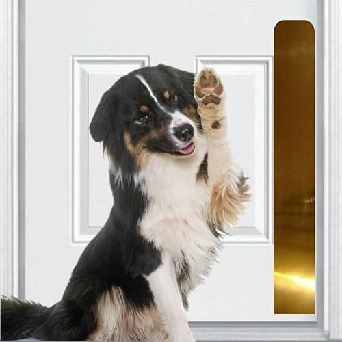 Deck the Door Decor | Kratzschutzplatte für Hunde - eloxiertes Aluminium - 3M-Klebehalterung - mehrere Farben - Größen für alle Türen (4 x 30 (volle Länge), glänzendes Messing) Cover