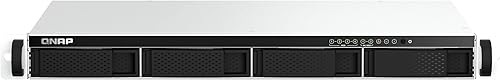 QNAP TS-464eU-8G-US 4 Bay - NAS de alta velocidad 1U de montaje en rack de profundidad corta con doble 2.5 GbE, CPU Intel Celeron, memoria DDR4 de 8