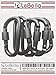 LeBeila Aluminum Carabiner Heavy Duty Climbing Hooks D Shape Buckle Pack Spring Snap Keychain Clip with Screwgate Locking-Outdoor Camping D-Ring Carabiners Hook (Black-5PCS)