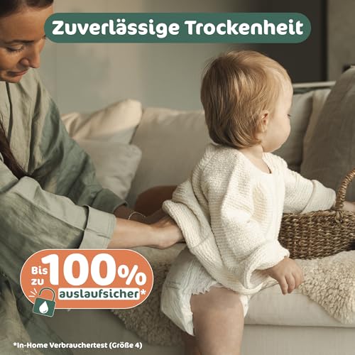 Naty FreeMovers Baby Pants Windeln | Windelhöschen zertifiziert hautverträglich | Weich & ohne Duftstoffe | Saugstark & Auslaufsicher | Dermatologisch getestet | Größe 7 (16+ kg) | 64 Stück