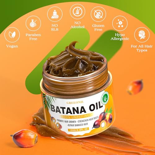 GREEONIL Raw Batana Oil with Scalp Massager Hair Brush for Hair Growth, Organic and Natural Dr Sebi Raw Batana Oil for Men Women, Prevents Hair Loss, Eliminate Frizzy, Damaged and Split Ends, 3 Pack — view 2