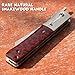 KATSU Handmade Damascus Pocket Knife Wood Handle, Japanese Razor Folding Knives for Men Linner Lock,Snake Wood Damascus Blade Flipper Knife with Leather Sheath Camping Hiking