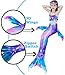 Newland 4 Pcs Girls Swimsuit Mermaid Tails for Swimming Princess Bikini Bathing Suit Set Purple