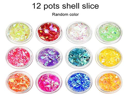 Kissmi 48 Sets Nail Chips Nail Glitter Gold Foil Shells 3D Nail Art Decoration With A Tweezer #TOP3