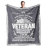 Lviliss Veteran Gifts Throw Blanket 60”x50”, Veterans Day Gift for Men, Him, Hard Head Veterans, Army, Navy, Air Force Veteran Gift Ideas for Fathers Day, Christmas, Birthday