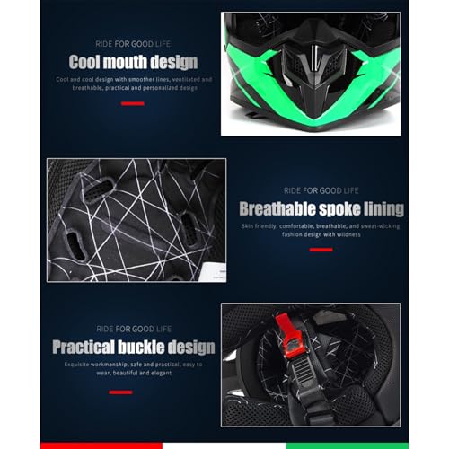 Casco de moto Cross ECE 22.06 homologado para niños y adultos – MTB ciclismo motocross para hombre mujer – BMX MTB ATV Scooter Quad Bike Bicicleta de montaña (Red,M) - imagen 7