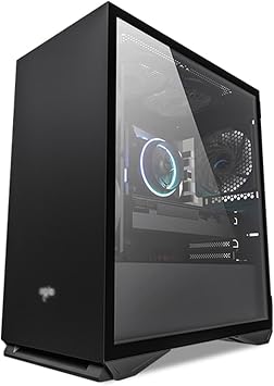 XLTFUC Mid-Tower Computer case ITX/M-ATX can Install 5 ARGB case Fans USB2.0-USB3.0-HD Audio, Tempered Glass Side PanelBlack