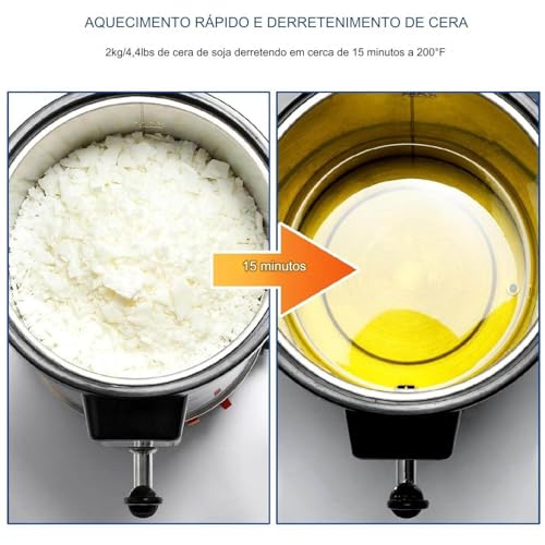 12L 16L 20L 30L Derretedor de cera para fabricação de velas com 100 pavios, 2 molduras fixas, 5 fita