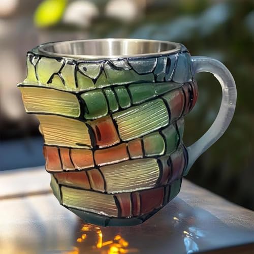 Pavsicgn Mug libro dipinto, Creative 3D Painted Books Cup, novità