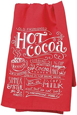 Primitives by Kathy Christmas Chalk Art Kitchen Towel, Hot Cocoa