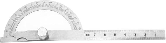 Stainless Steel Protractor, 0-180 Degree Digital Inclinometer Goniometer Angle Finder Ruler, 15cm, 80X120mm