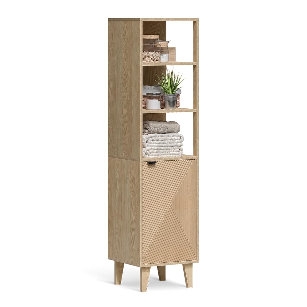 Vicco Armario de baño Arven, Roble 40 x 160 cm