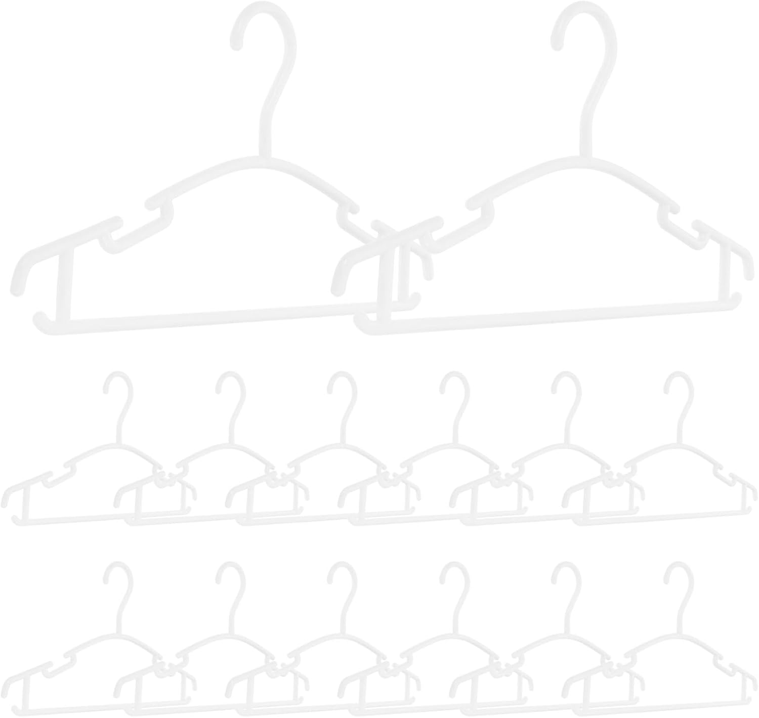 40pcs Clothes Hangers, White Plastic Hanger Set with Non-Slip Design, No Shoulder Marks, Thickened Sturdy and Newborn Clothes Storage for Nursery and Closet