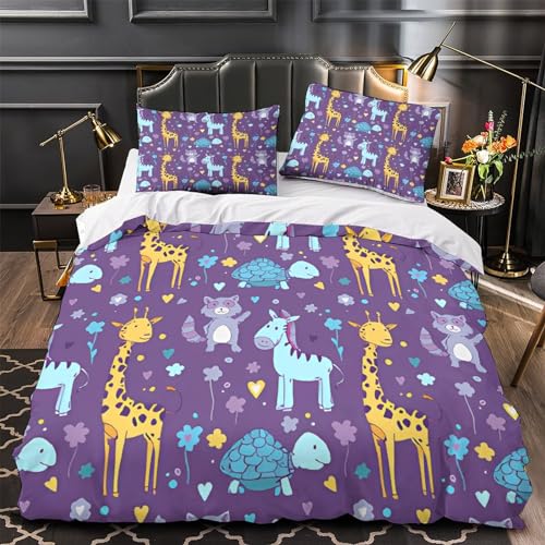 Housses de couettes en microfibre 3D parure de lit King size douce et durable