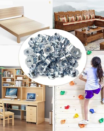 KGDUYC 20 Stück Versenkte Muttern, M10 x 13mm Carbon Stahl Versenkte Muttern mit 4 versenkten Spitzen, Versenkte Hülse Versenkte Muttern