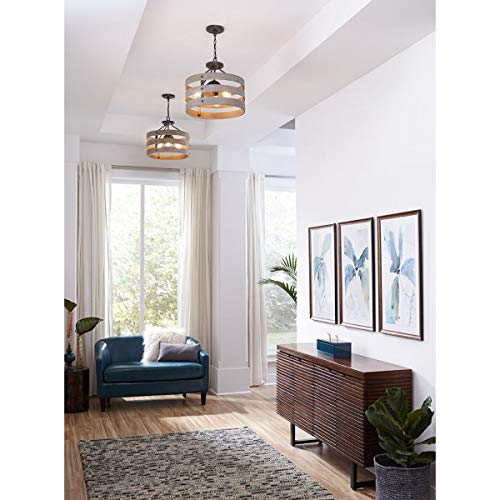 Progress Lighting P350049-143 Gulliver Three-Light Semi-Flush Convertible, Graphite Finish #TOP2