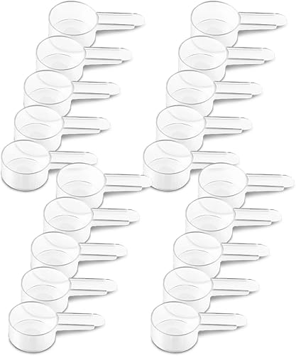 Miniatura 9 de Juego de 50 cucharadas medidoras con cuchara de café de mango corto, 1 cucharada (0.5 onzas líquidas), cucharadas de plástico transparente para