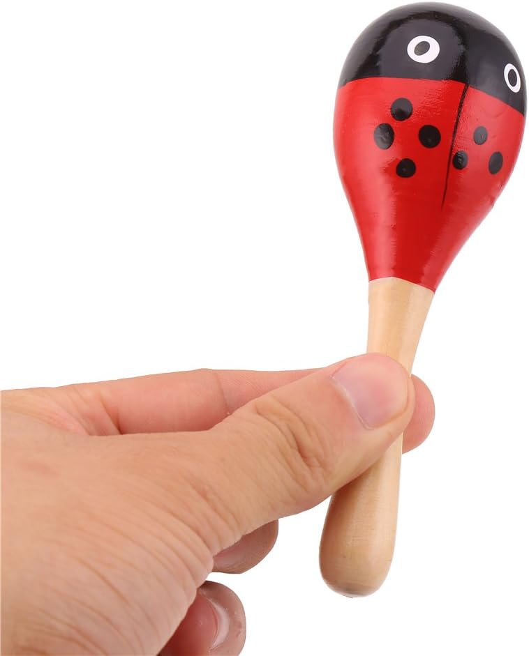 Amazon Ccinee ミニマラカス 赤ちゃん 子供 木製 幼児楽器 知育玩具 10本セット ランダム色 ドラム 打楽器 おもちゃ