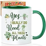 Funny Plant Mug for Women - 11oz Houseplant Tea Cup, Unique Gardening Gifts for Plant Lovers, Birthday/Mothers Day Gift for Mom/Wife - 'Yes I Need All These Plants -30