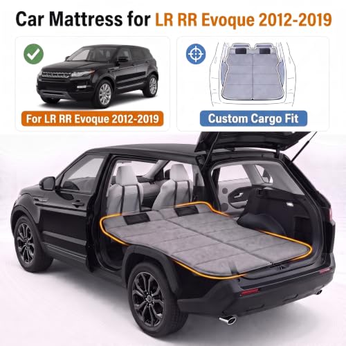 Image of Car Mattress for 2012-2019 Evoque, Upgraded Non-Inflatable Thickened Foam SUV Car Camping Mattress, Foldable Trunk Sleeping Pad Car Bed Mattress for Road Trips Camping Travel