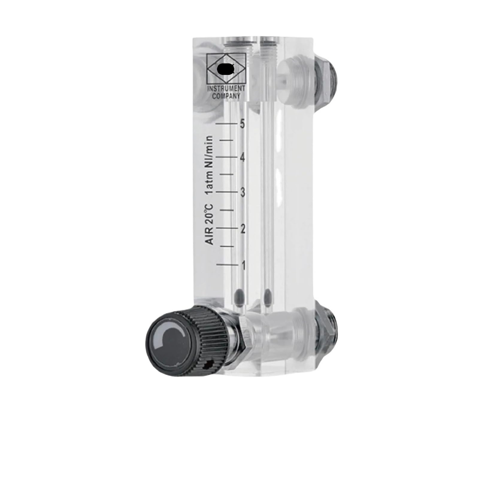KSZHZYMGX LZM-6T Rotameter Air Flow Meter Small Gas Flow Measurement Panel Mount Adjustable Transparent Flow Meter with Valve(Gas 10-70LPM)